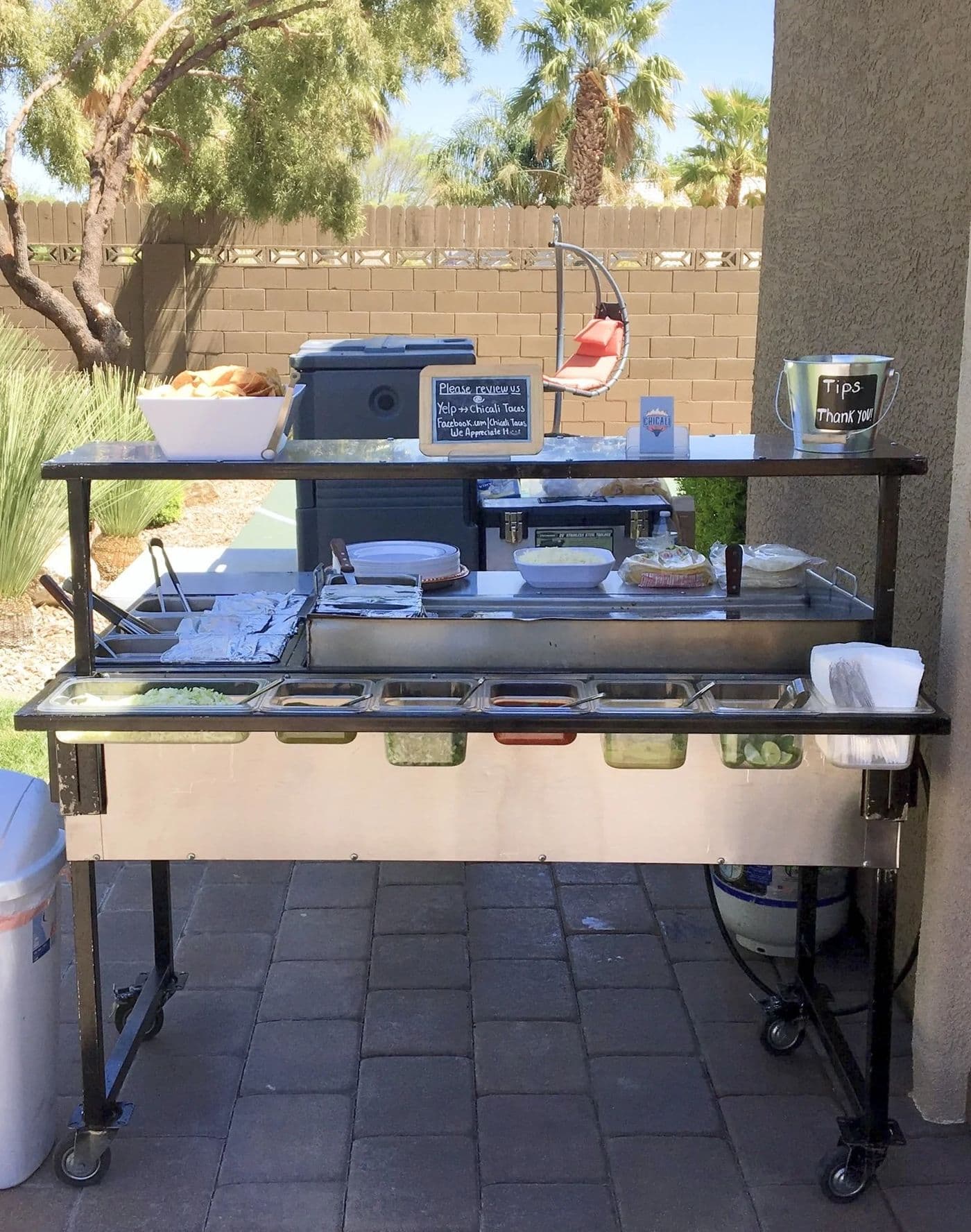 Chicali Tacos live taco station, the Las Vegas taco cart alternative